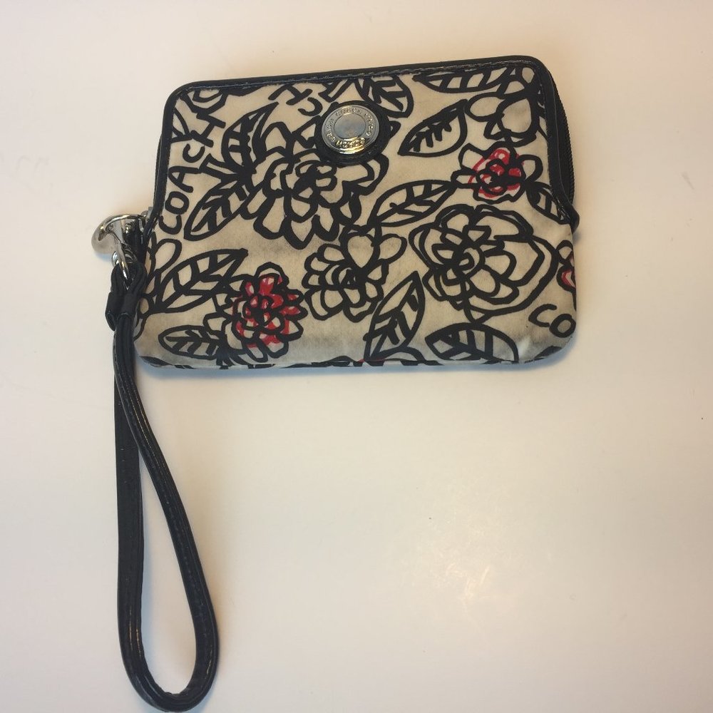 COACH Poppy Floral Graffiti Wristlet
